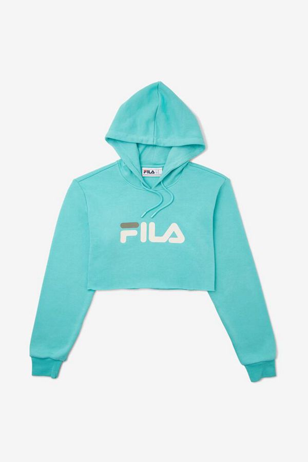 Fila Mikiny Damske Modre Tyrkysové / Biele - Lalage Crop Vypredaj - Slovakia 62410-ROBV